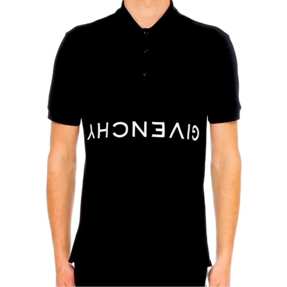 Givenchy Men's Slim Upside Down-Logo Polo Shirt